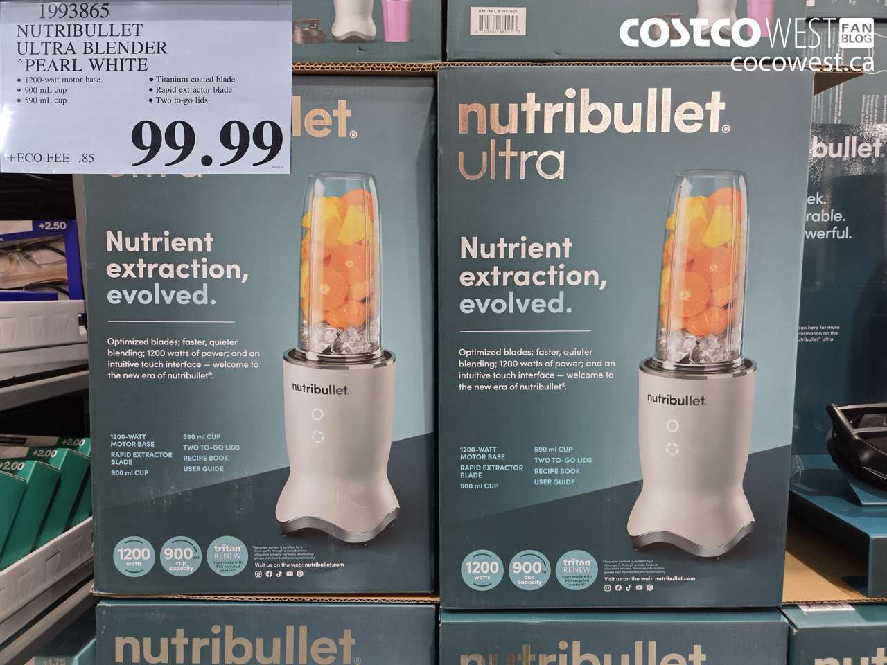 1993865 NUTRIBULLET ULTRA BLENDER PEARL WHITE $99.99