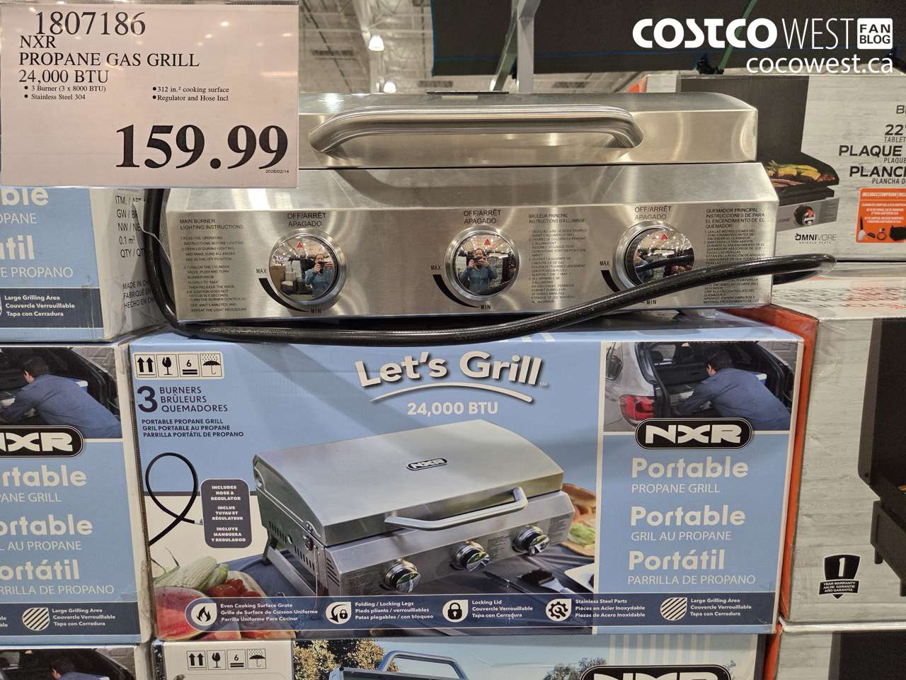 1807186 NXR PROPANE GAS GRILL 24,000 BTU $159.99