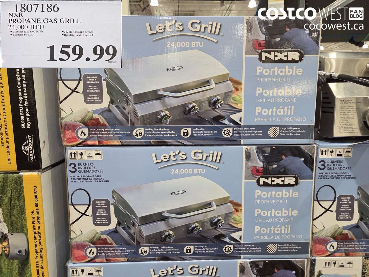 1807186 NXR PROPANE GAS GRILL 24,000 BTU $159.99