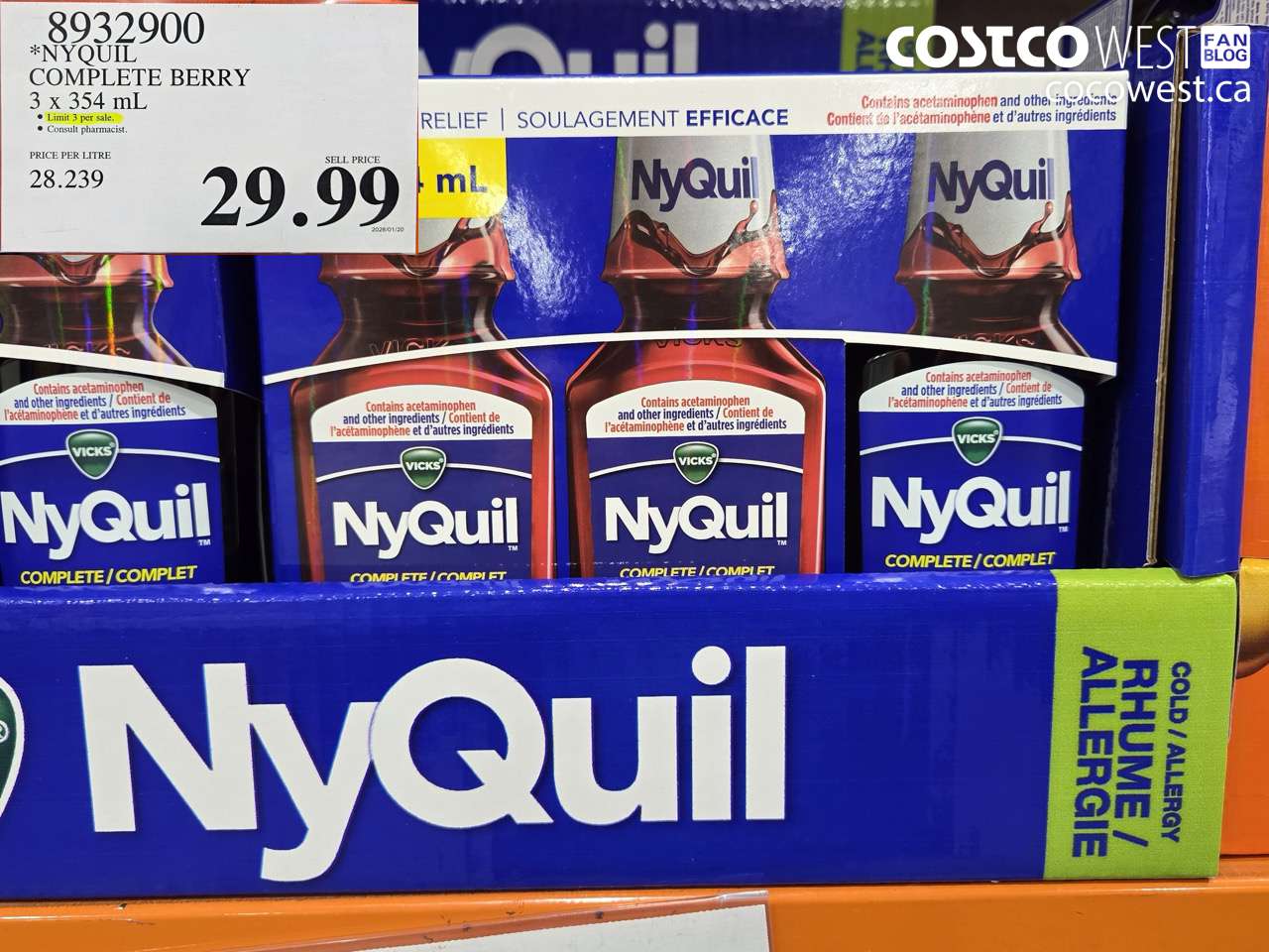 8932900 NYQUIL COMPLETE BERRY 3 x 354ml $29.99