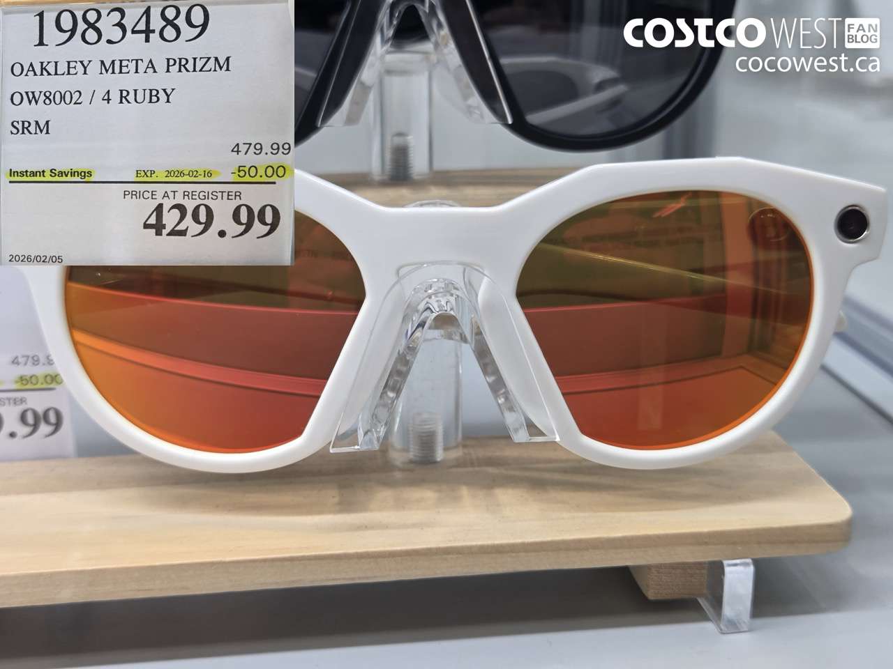 1983489 OAKLEY META PRIZM OW8002 / 4 RUBY SRM ($50.00 INSTANT SAVINGS EXPIRES ON 2026-02-16) $429.99