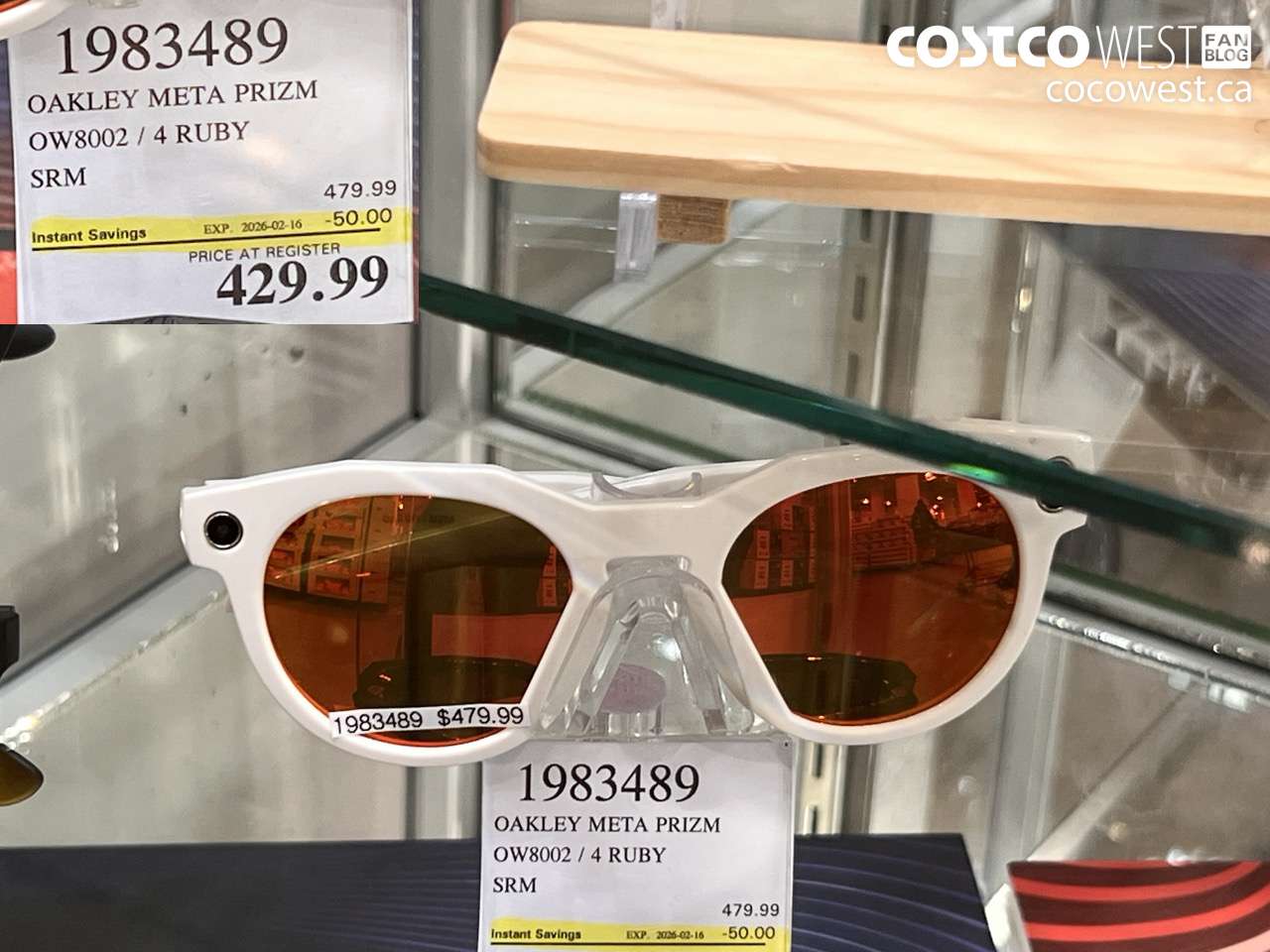 1983489 OAKLEY META PRIZM OW8002 / 4 RUBY SRM ($50.00 INSTANT SAVINGS EXPIRES ON 2026-02-16) $429.99