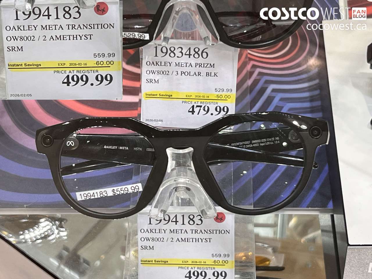 1994183 OAKLEY META TRANSITION OW8002 / 2 AMETHYST SRM ($60.00 INSTANT SAVINGS EXPIRES ON 2026-02-16) $499.99