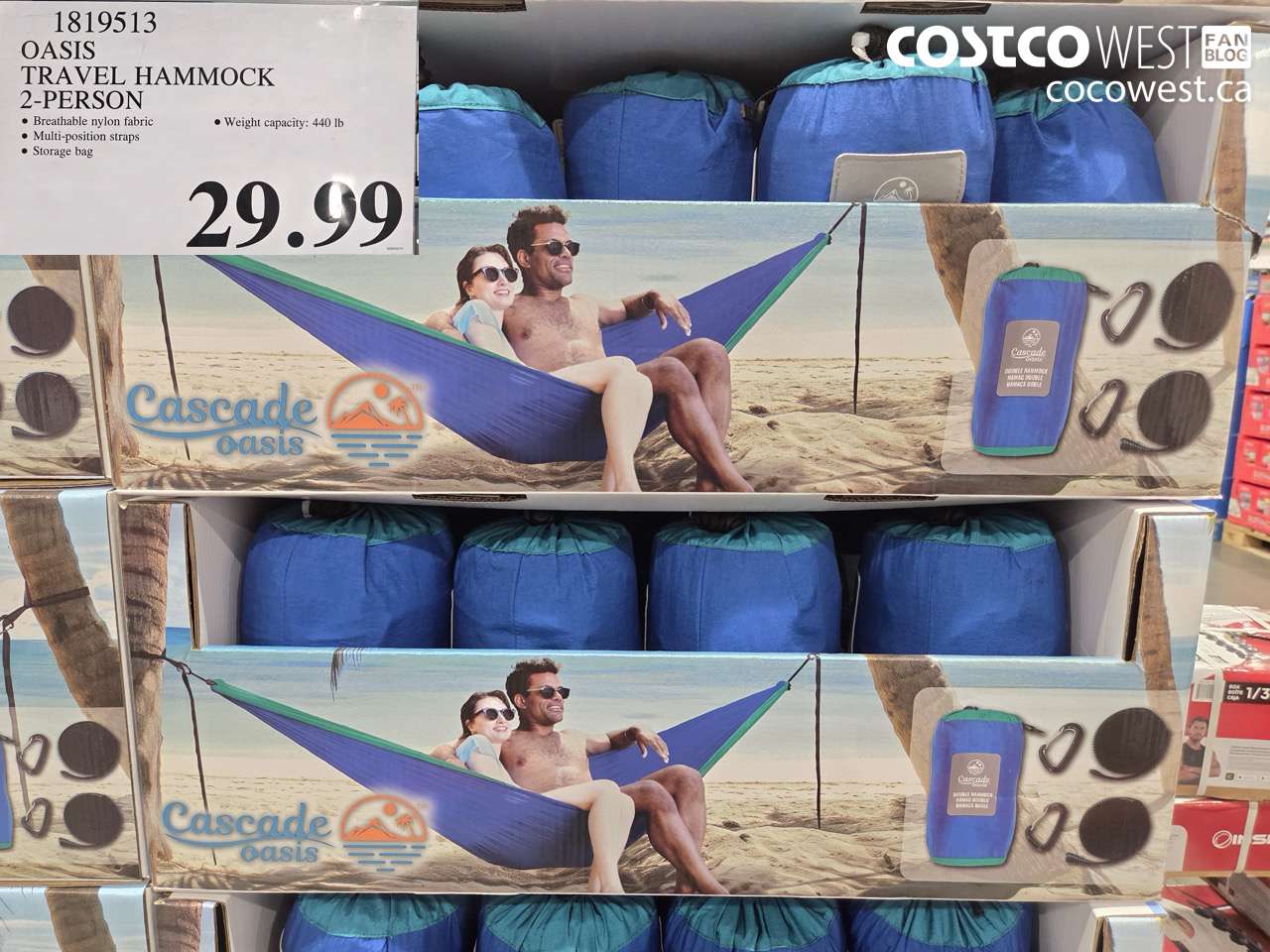 1819513 OASIS TRAVEL HAMMOCK 2-PERSON $29.99