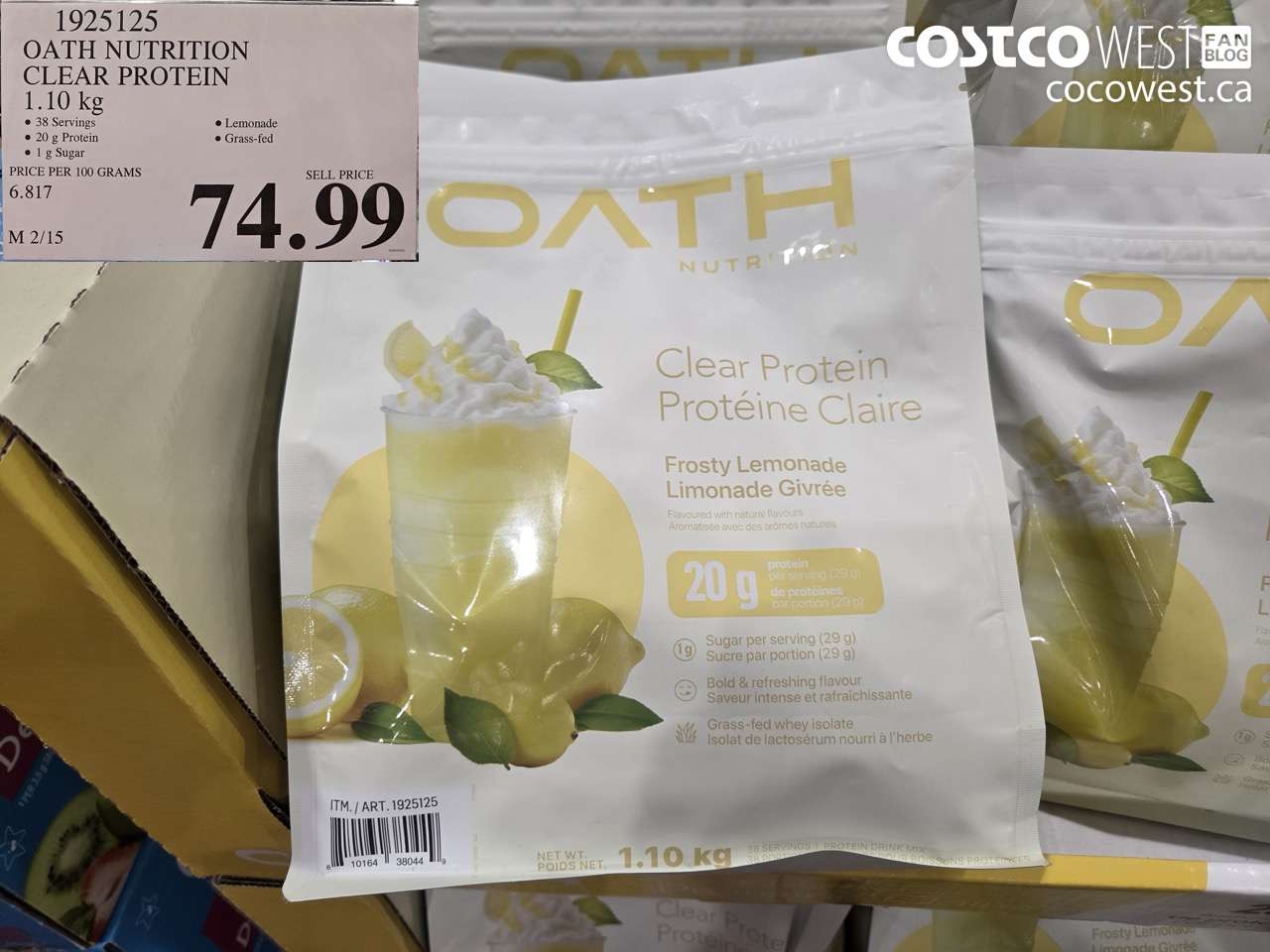 1925125 OATH NUTRITION CLEAR PROTEIN 1.10 kg $74.99
