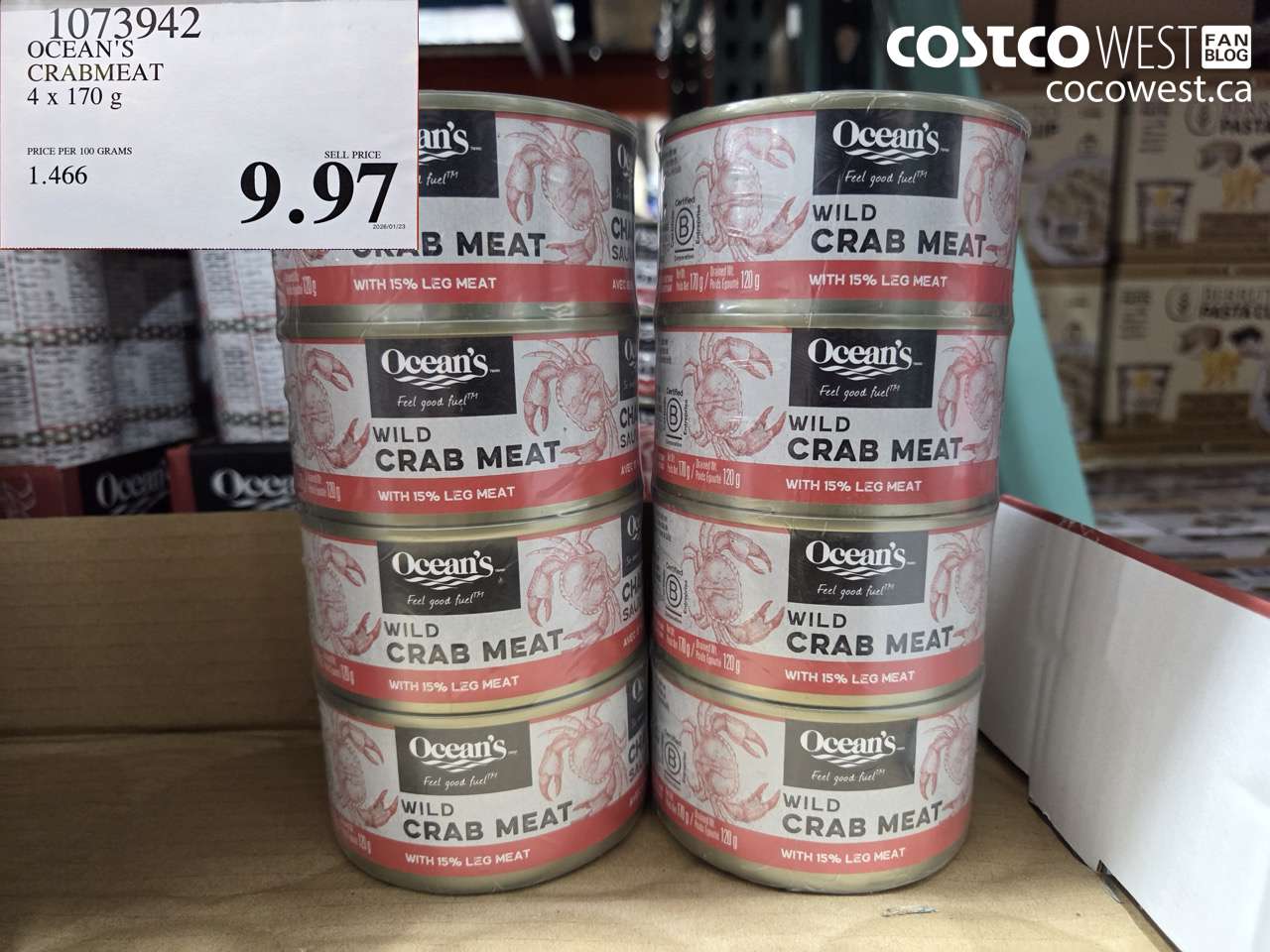 1073942 OCEAN'S CRABMEAT 4 X 170 G $9.97