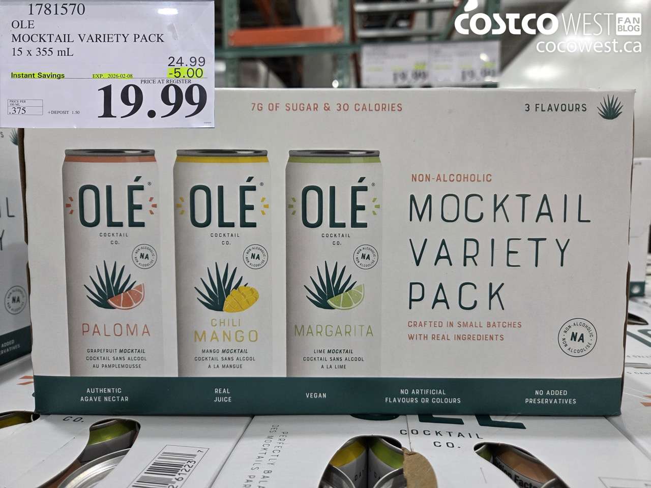 1781570 OLE MOCKTAIL VARIETY PACK 15 X 355ML ($5.00 INSTANT SAVINGS EXPIRES ON 2026-02-08) $19.99