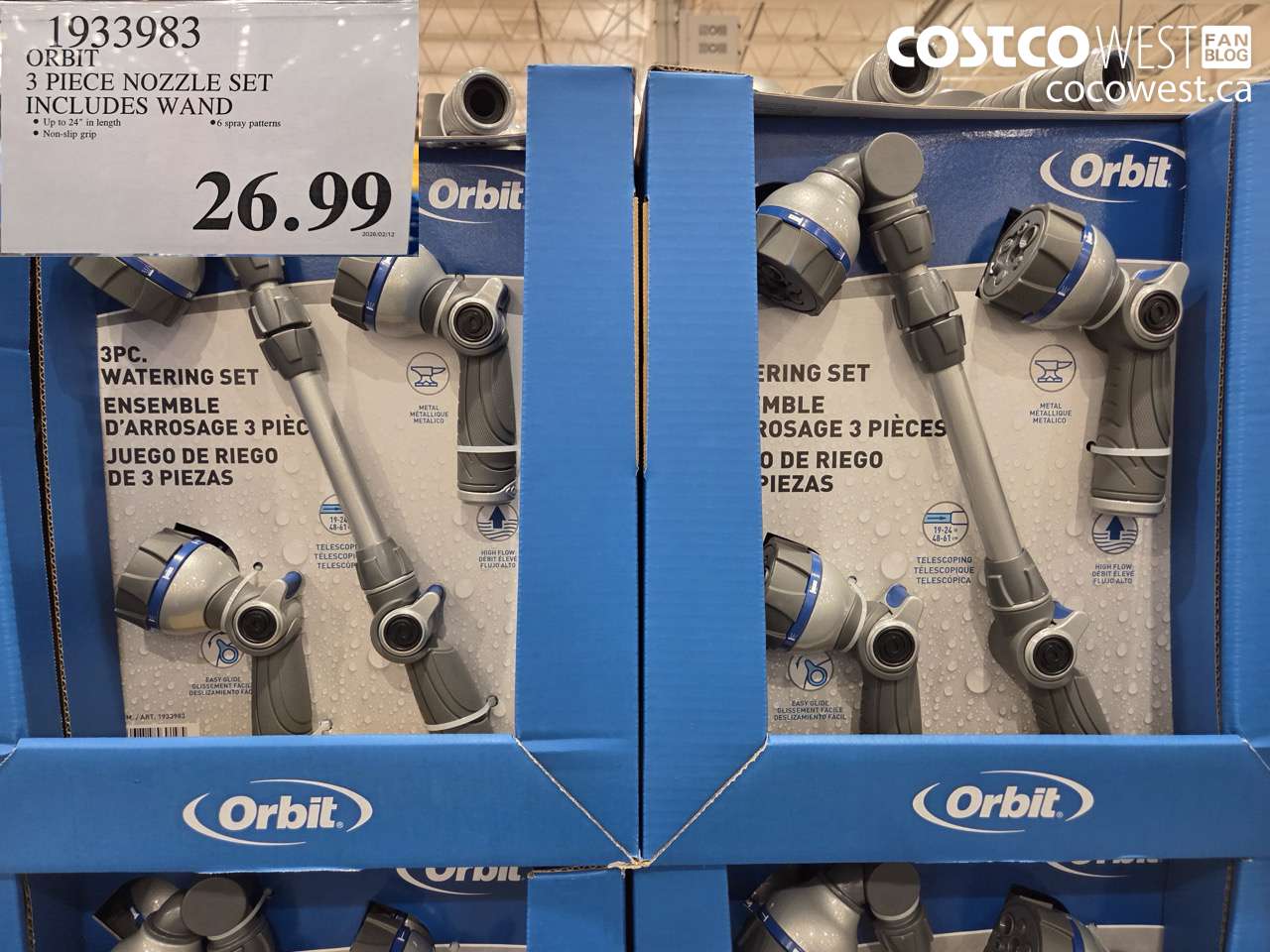 1933983 ORBIT 3 PIECE NOZZLE SET INCLUDES WAND $26.99