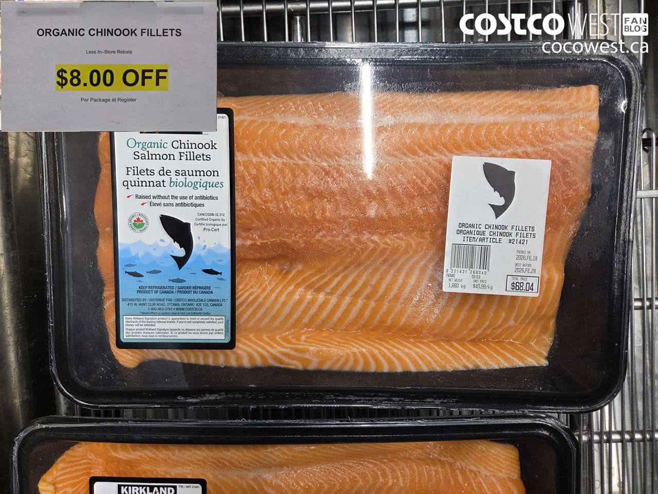 21421 ORGANIC CHINOOK FILLETS ($8.00 INSTANT SAVINGS)