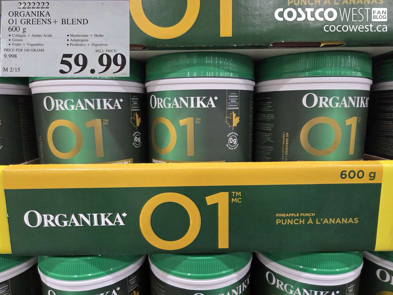 2222222 ORGANIKA O1 GREENS+ BLEND 600G $59.99