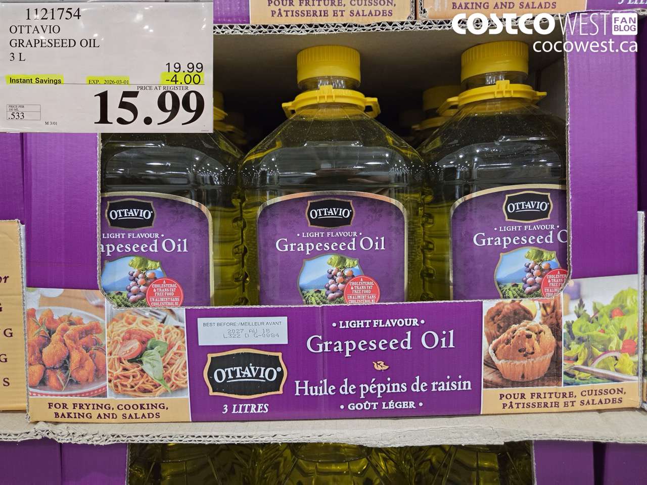 1121754 OTTAVIO GRAPESEED OIL 3 L ($4.00 INSTANT SAVINGS EXPIRES ON 2026-03-01) $15.99