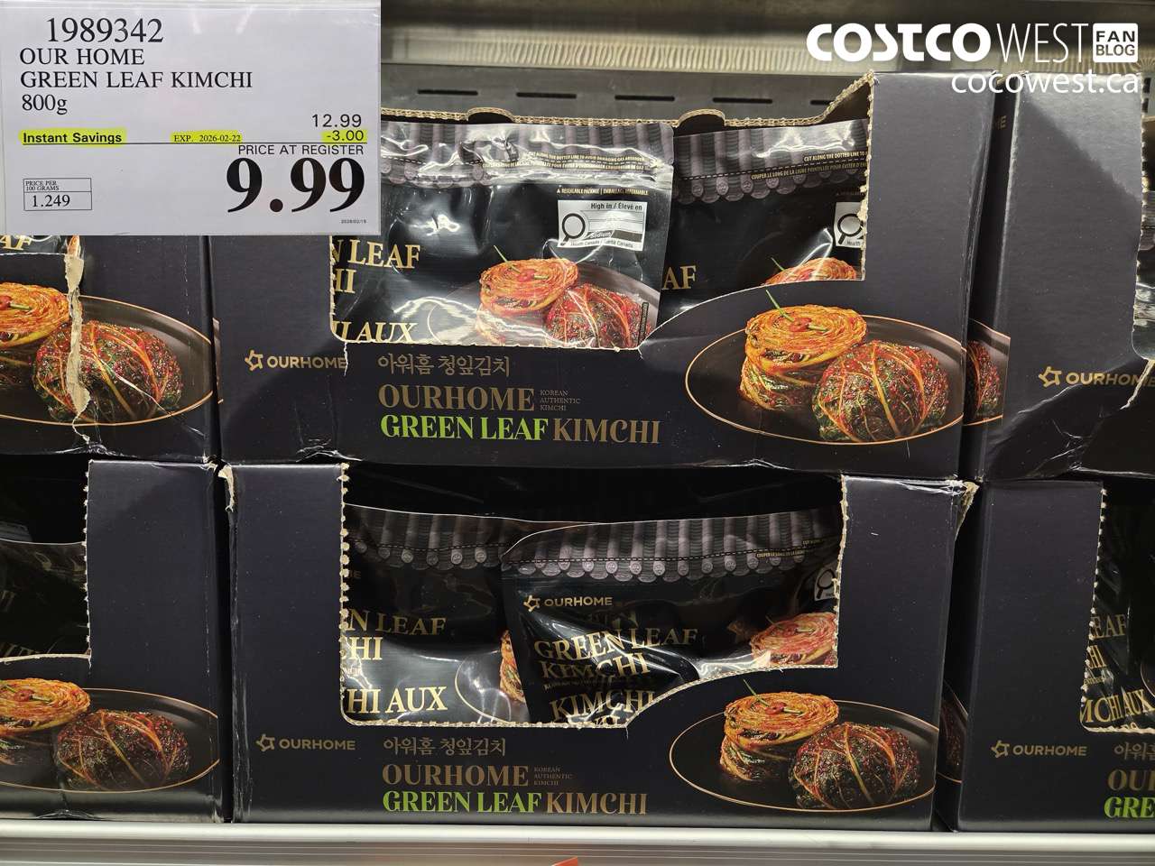 1989342 OUR HOME GREEN LEAF KIMCHI 800g ($3.00 INSTANT SAVINGS EXPIRES ON 2026-02-22) $9.99