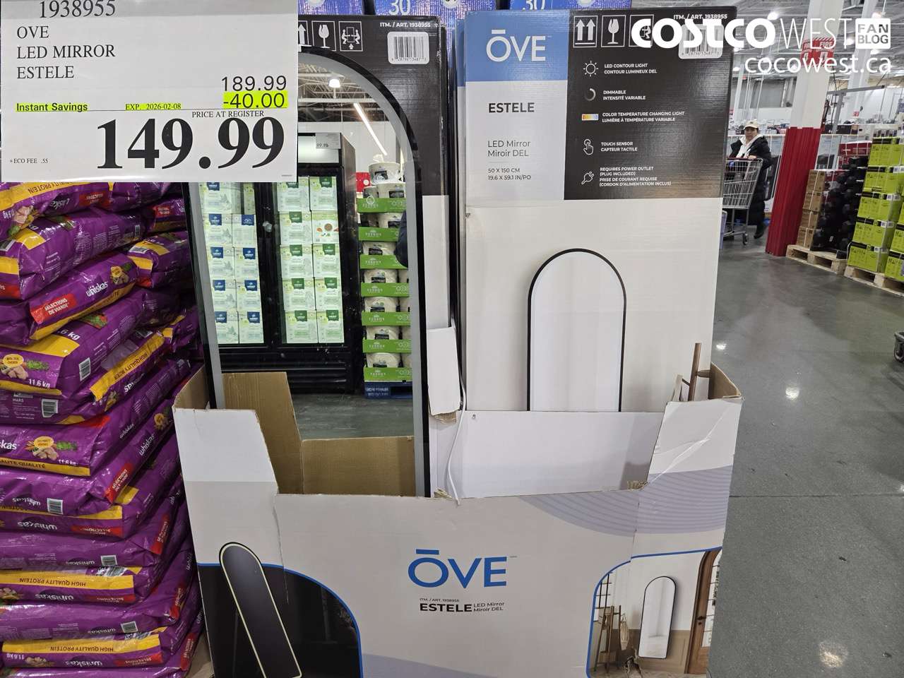 1938955 OVE LED MIRROR ESTELE ($4.00 INSTANT SAVINGS EXPIRES ON 2026-02-08) $149.99