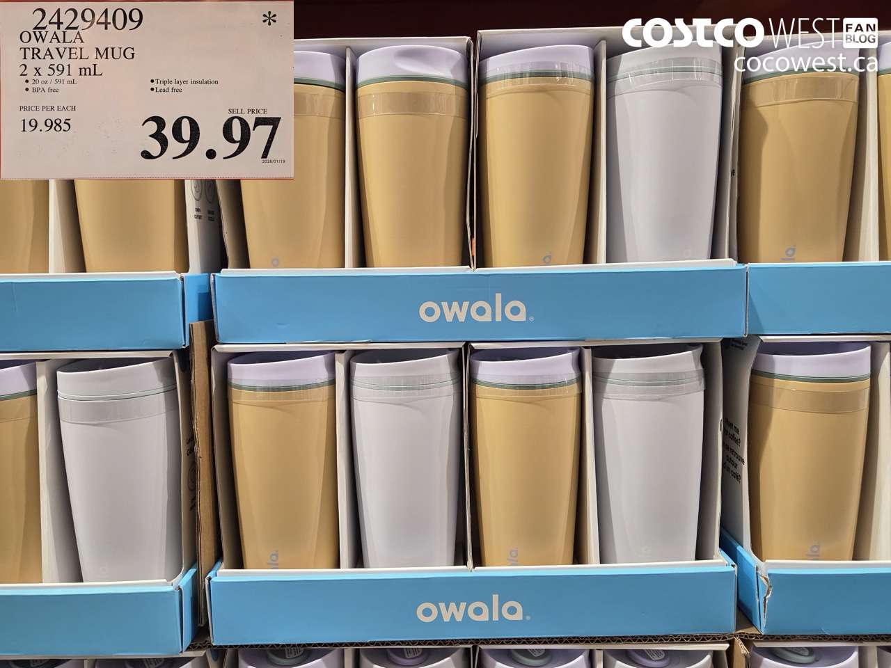 2429409 OWALA TRAVEL MUG 2 x 591 mL $39.97