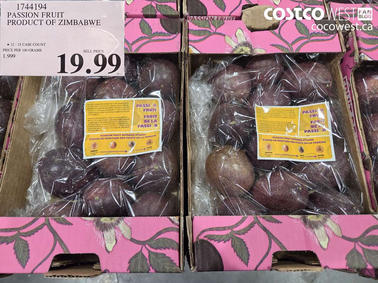 1744194 PASSION FRUIT PRODUCT OF ZIMBABWE $19.99