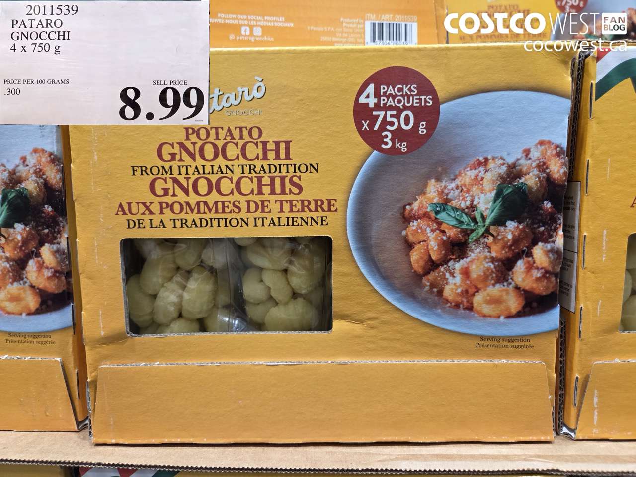 2011539 PATARO GNOCCHI 4 x 750 g $8.99
