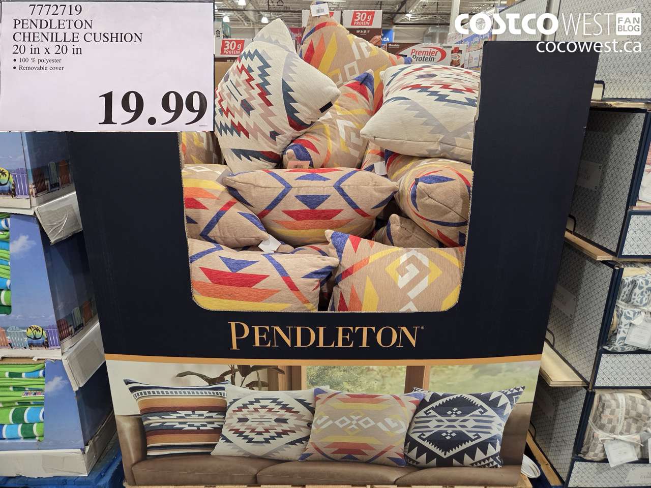 7712719 PENDLETON CHENILLE CUSHION 20 in x 20 in $19.99