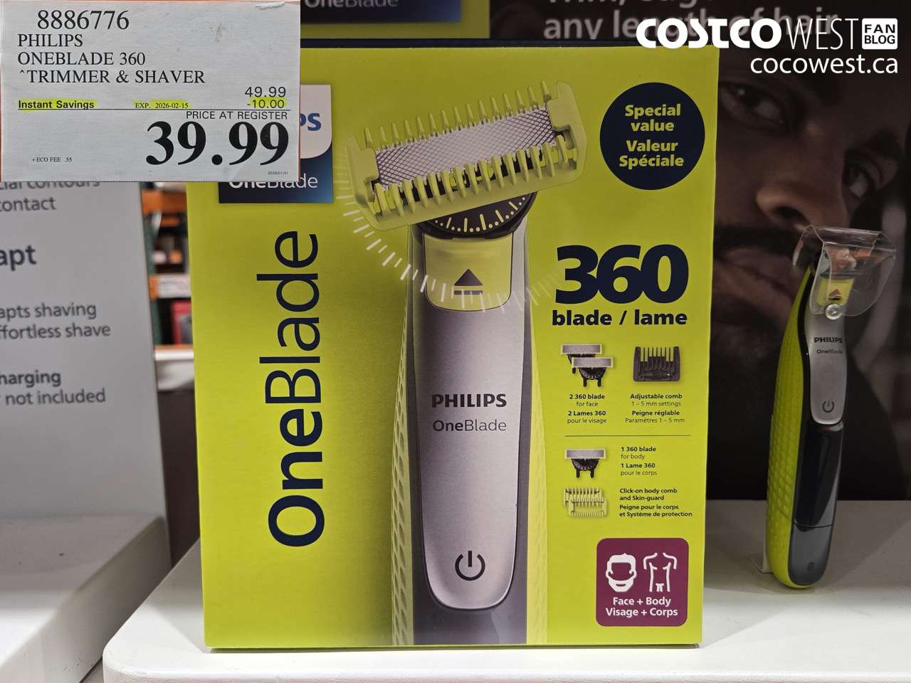 8886776 PHILIPS ONEBLADE 360 TRIMMER & SHAVER ($10.00 INSTANT SAVINGS EXPIRES ON 2026-02-15) $39.99