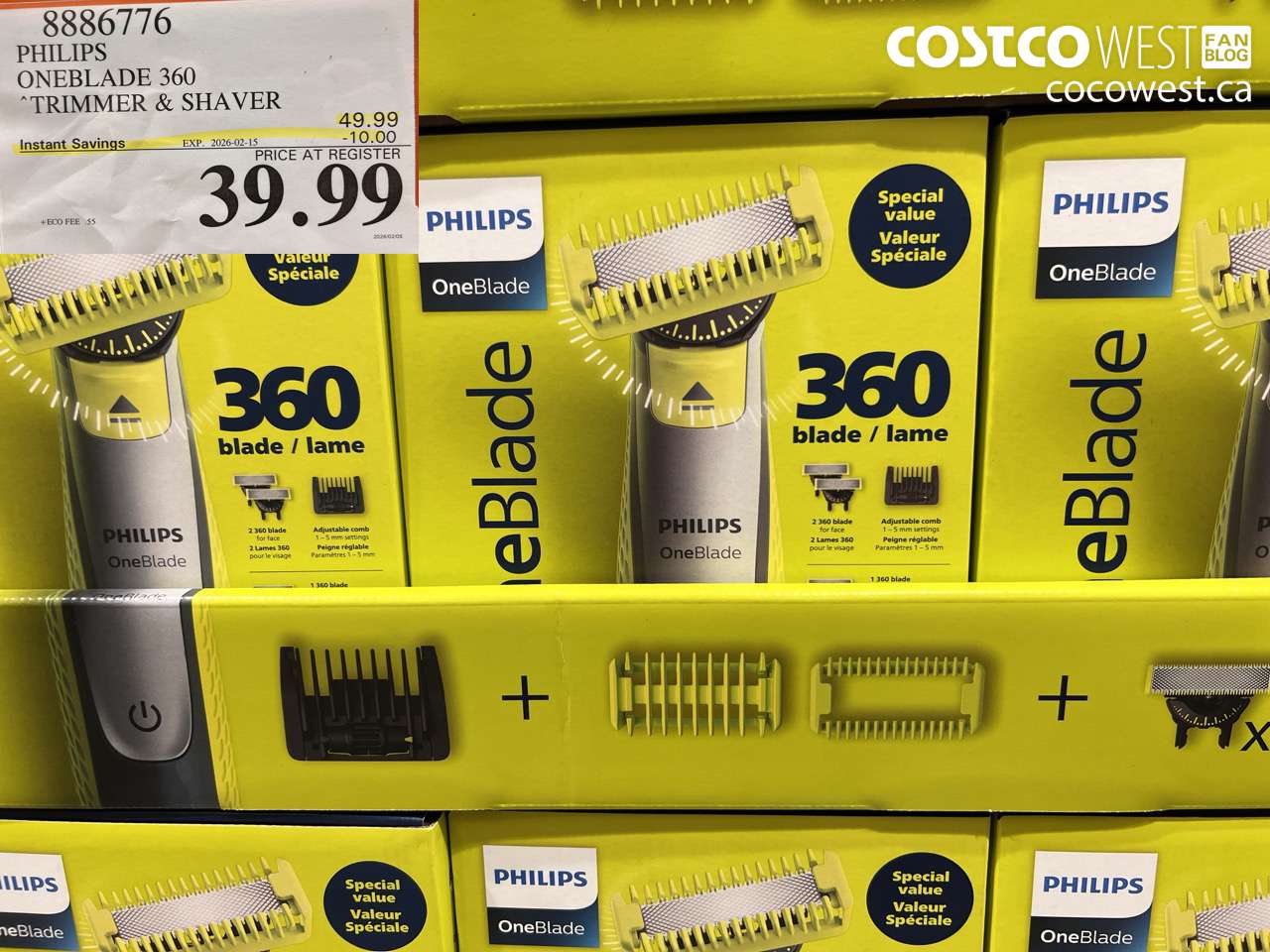8886776 PHILIPS ONEBLADE 360 TRIMMER & SHAVER ($10.00 INSTANT SAVINGS EXPIRES ON 2026-02-15) $39.99