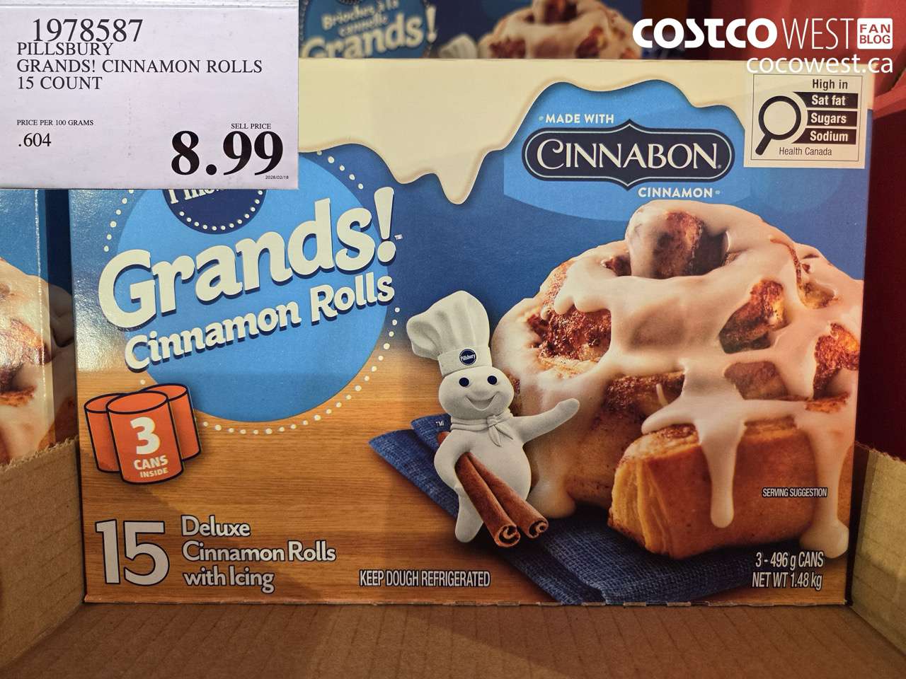 1978587 PILLSBURY GRANDS! CINNAMON ROLLS 15 COUNT $8.99