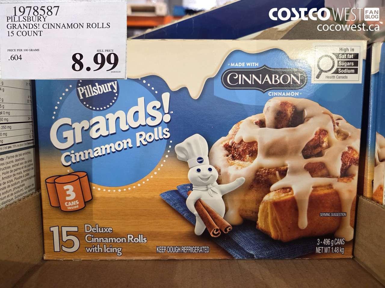 1978587 PILLSBURY GRANDS! CINNAMON ROLLS 15 COUNT $8.99