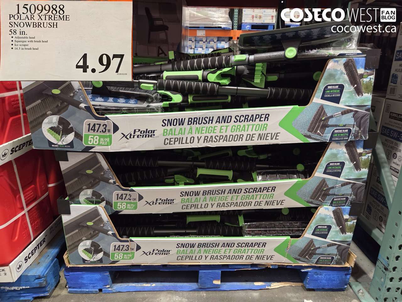 1509988 POLAR XTREME SNOWBRUSH 58 IN. $4.97