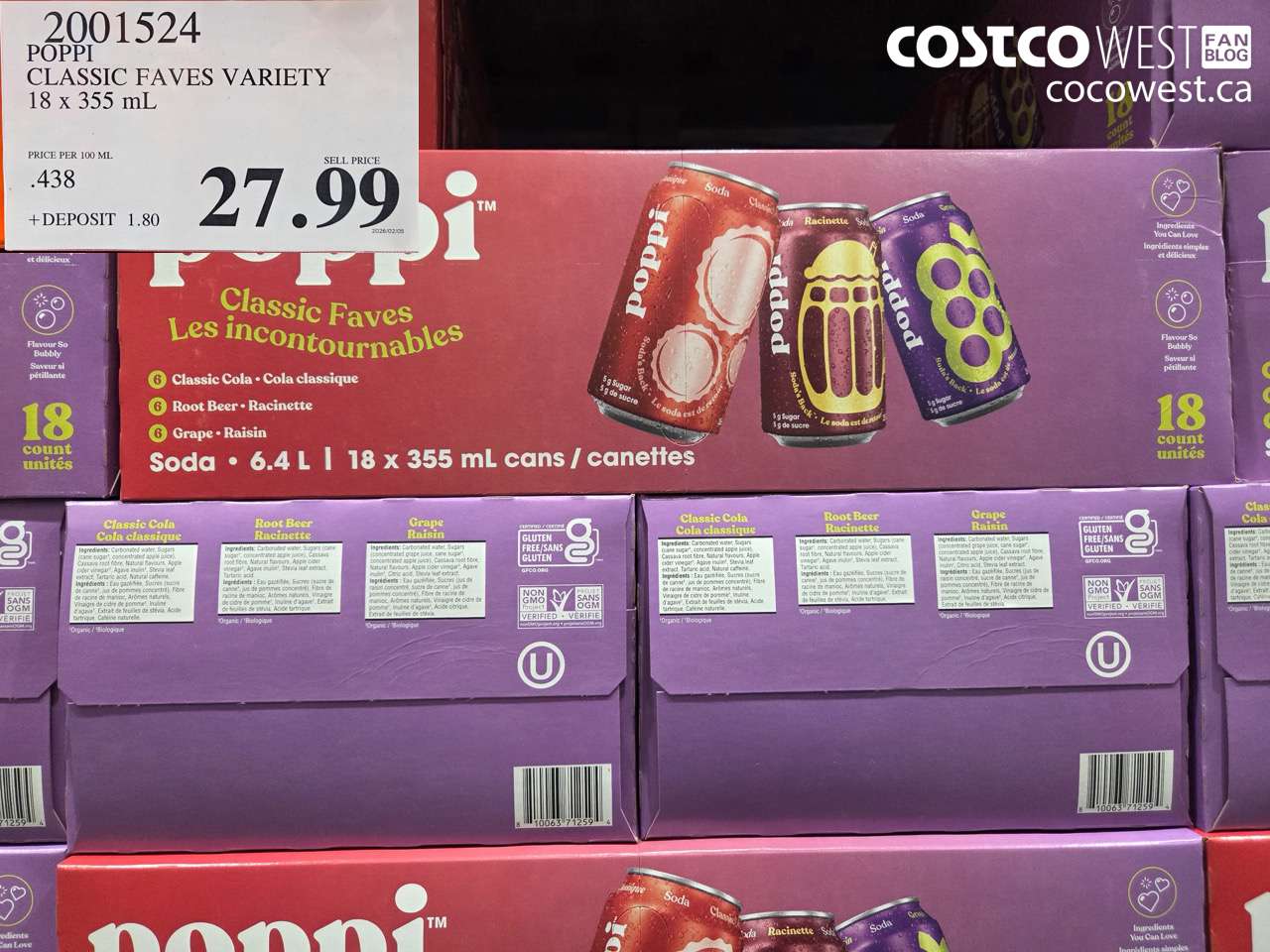 2001524 POPPI CLASSIC FAVES VARIETY 18 x 355 mL $27.99