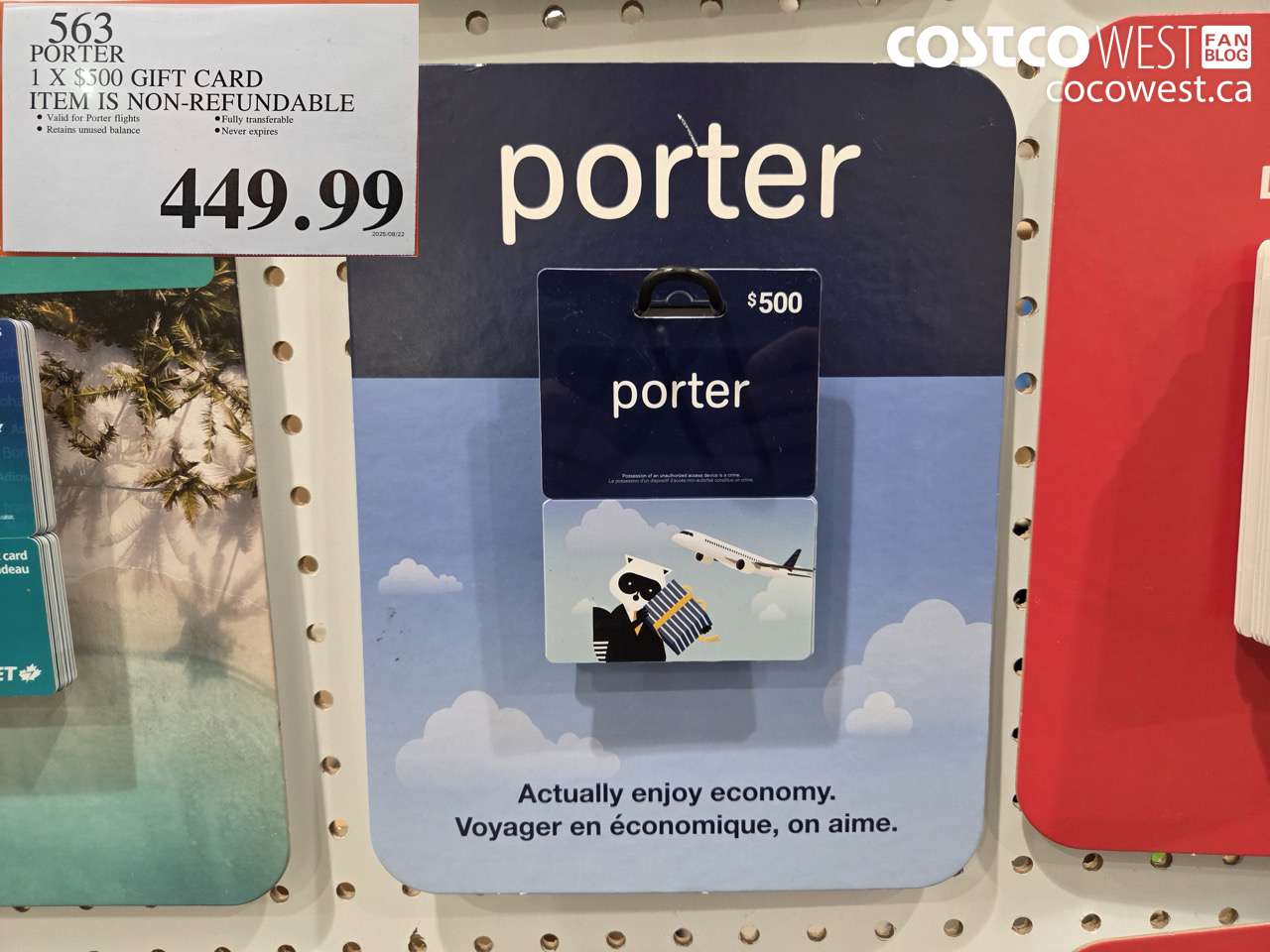 563 PORTER 1 X $500 GIFT CARD ITEM IS NON-REFUNDABLE $449.99