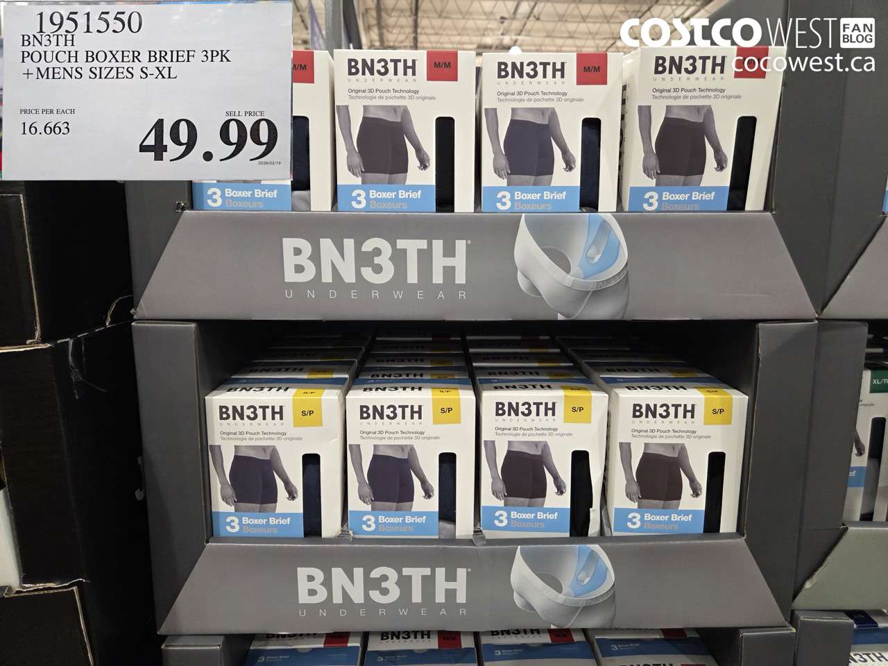 195115350 POUCH BOXER BRIEF 3PK + MENS SIZES S-XL $49.99