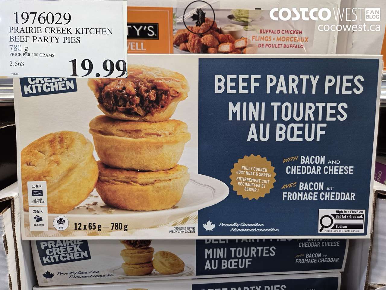 1976029 PRAIRIE CREEK KITCHEN BEEF PARTY PIES 780G $19.99