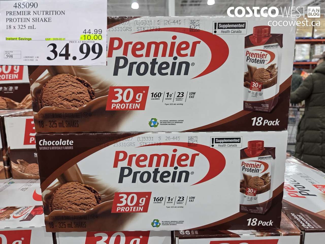 485090 PREMIER NUTRITION PROTEIN SHAKE 18 x 325 mL ($10.00 INSTANT SAVINGS EXPIRES ON 2026-02-15) $34.99