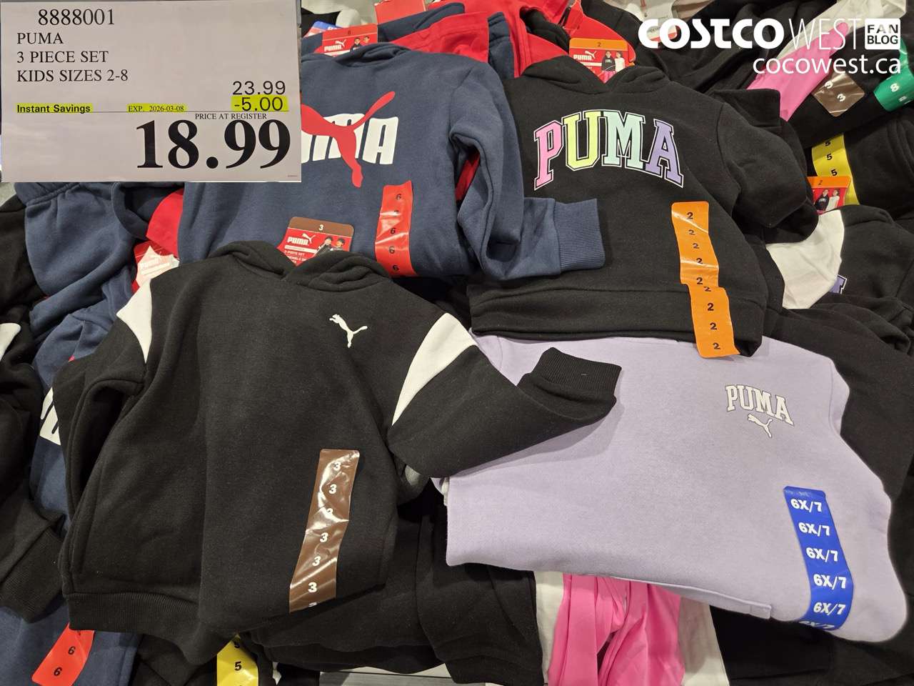 8888001 PUMA 3 PIECE SET KIDS SIZES 2-8 ($5.00 INSTANT SAVINGS EXPIRES ON 2026-03-08) $18.99