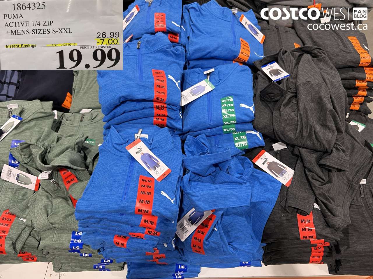 1864325 PUMA ACTIVE 1/4 ZIP +MENS SIZES S-XXL ($7.00 INSTANT SAVINGS EXPIRES ON 2026-02-15) $19.99