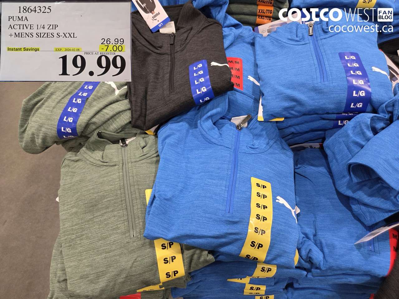 1864325 PUMA ACTIVE 1/4 ZIP + MENS SIZES S-XXL ($7.00 INSTANT SAVINGS EXPIRES ON 2026-02-08) $19.99