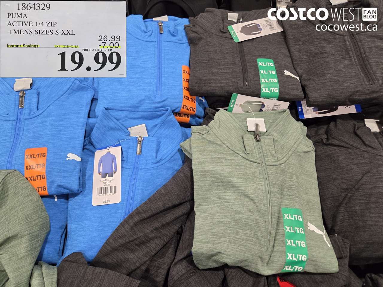 1864329 PUMA ACTIVE 1/4 ZIP + MENS SIZES S-XXL ($7.00 INSTANT SAVINGS EXPIRES ON 2026-02-15) $19.99