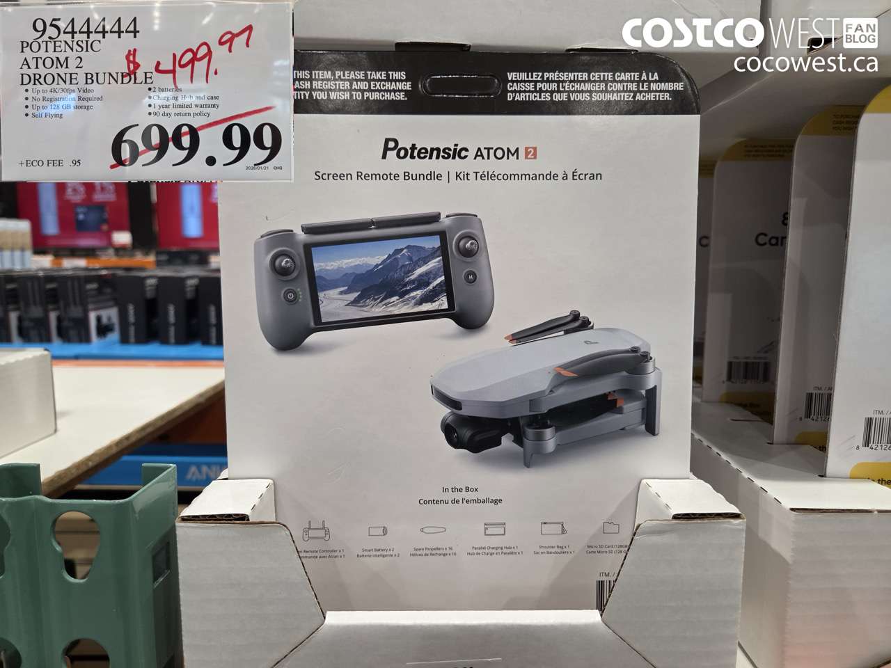 9544444 Potensic Atom 2 Drone Bundle $499.97