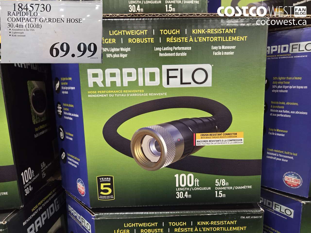 1845730 RAPIDFLO COMPACT GARDEN HOSE 30.4M (100FT) $69.99