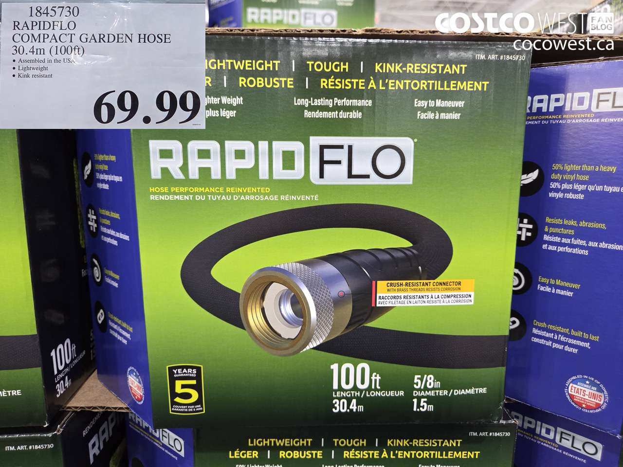 1845730 RAPIDFLO COMPACT GARDEN HOSE 30.4m (100ft) $69.99