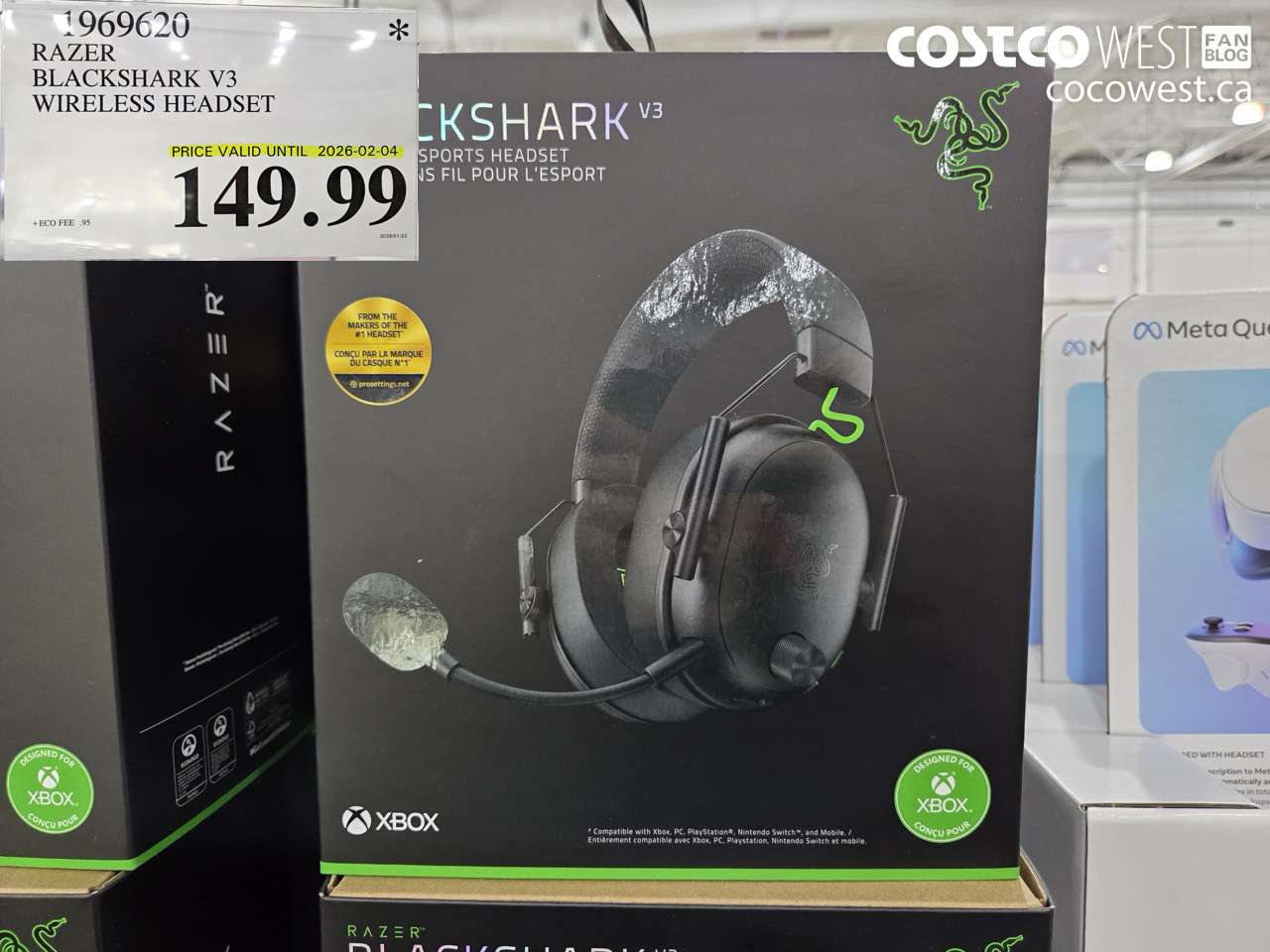 1969620 RAZER BLACKSHARK V3 WIRELESS HEADSET (EXPIRES ON 2026-02-04) $149.99