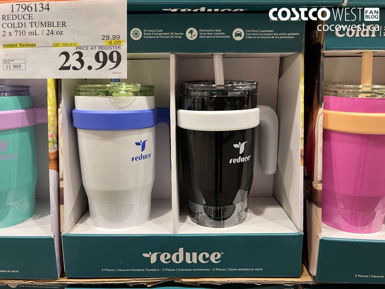 1796134 REDUCE COLD1 TUMBLER 2 x 710 mL / 24 oz ($6.00 INSTANT SAVINGS EXPIRES ON 2026-02-15) $23.99