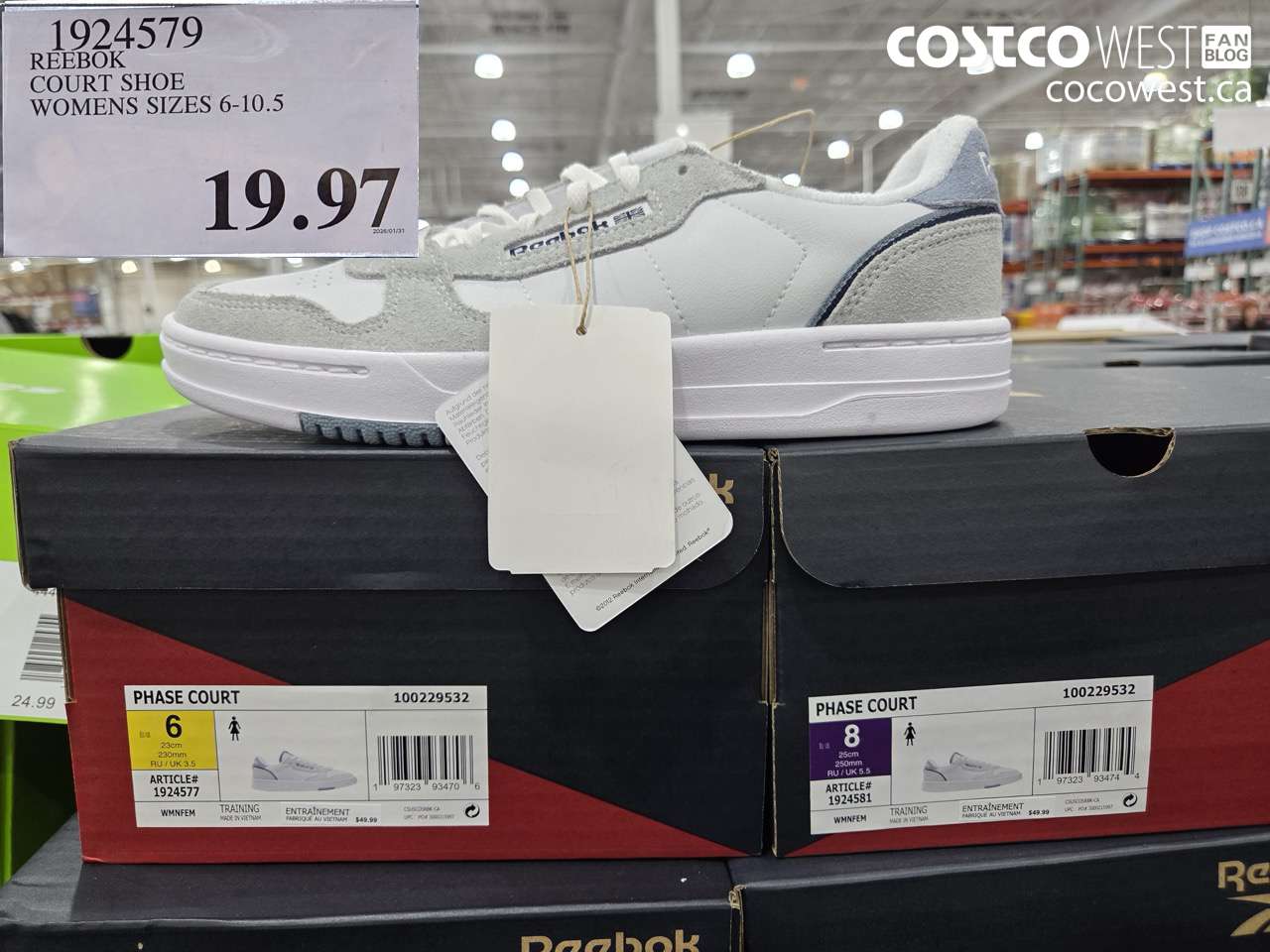 1924579 REEBOK COURT SHOE WOENS SIZES 6-10.5 $19.97