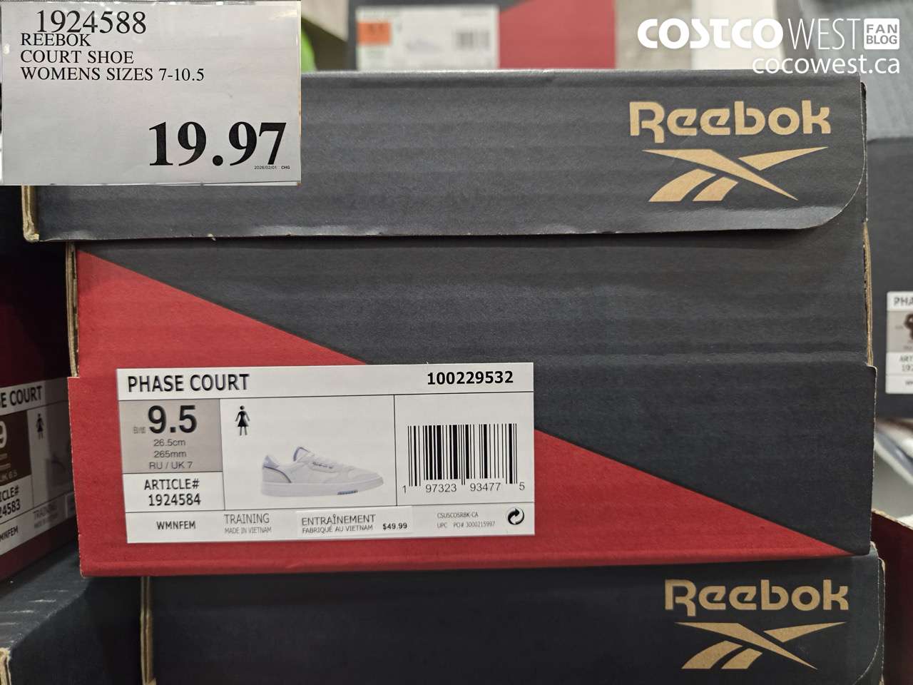 1924588 REEBOK COURT SHOE WOMENS SIZES 7-10.5 $19.97