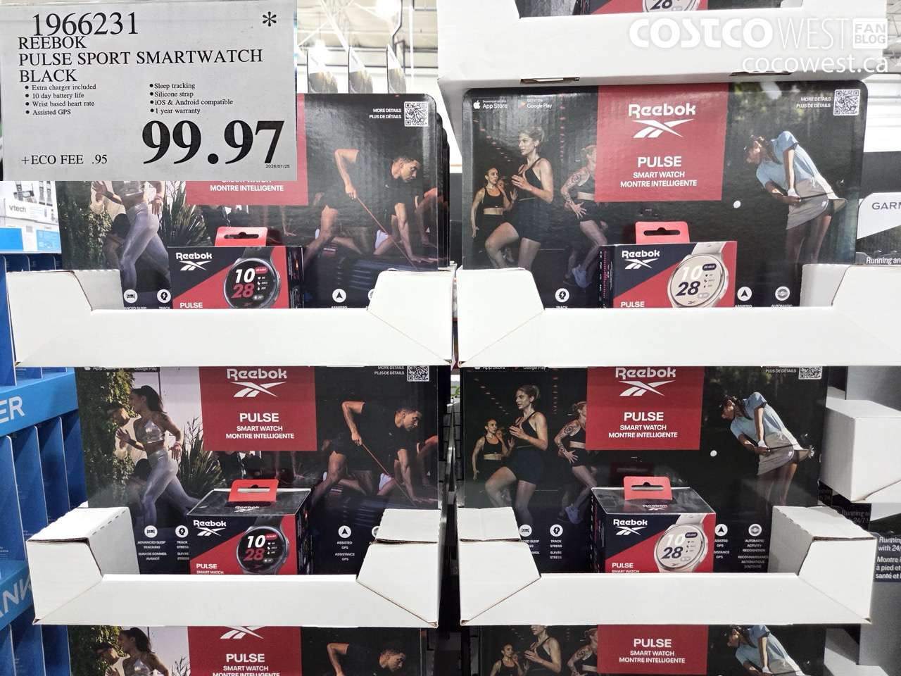 1966231 REEBOK PULSE SPORT SMARTWATCH BLACK $99.97