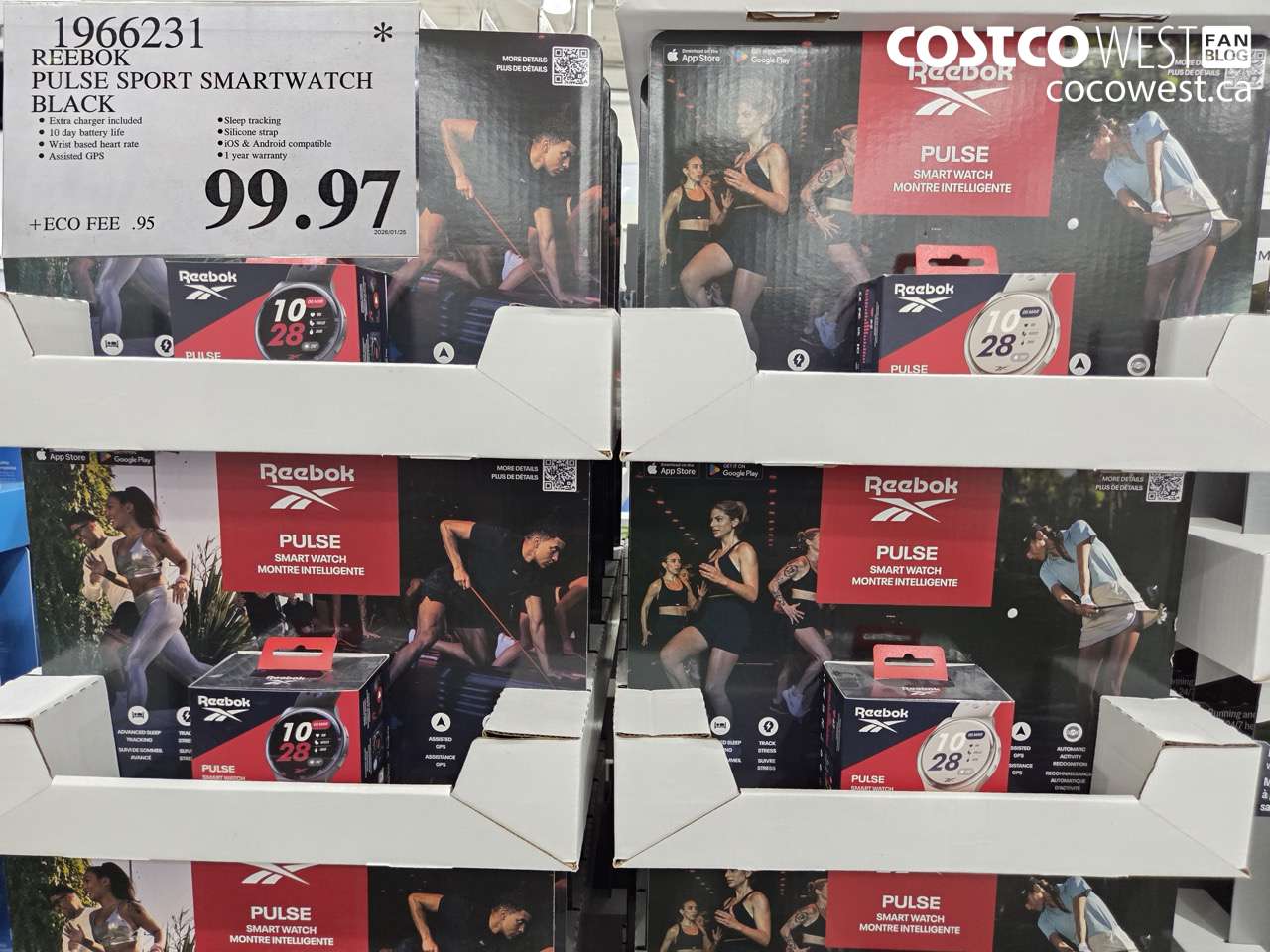 1966231 REEBOK PULSE SPORT SMARTWATCH BLACK $99.97