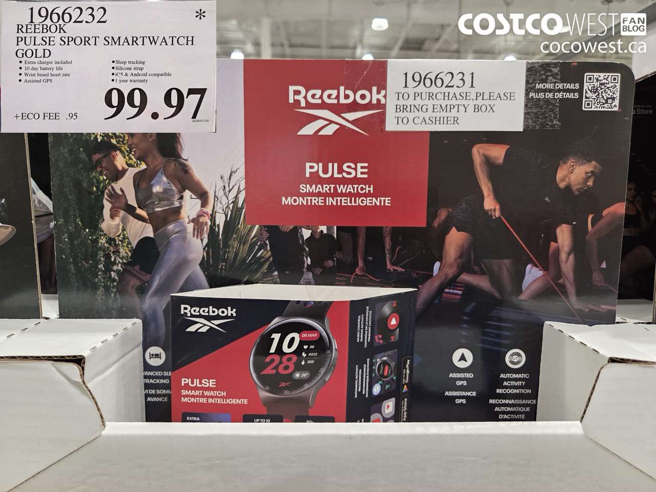 1966232 REEBOK PULSE SPORT SMARTWATCH GOLD $99.97