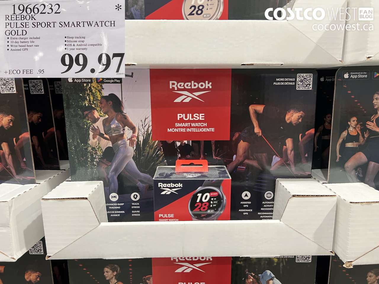 1966232 REEBOK PULSE SPORT SMARTWATCH GOLD $99.97