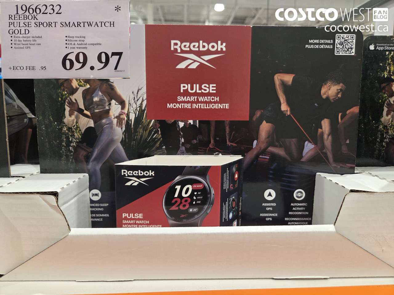 1966232 REEBOK PULSE SPORT SMARTWATCH GOLD $69.97