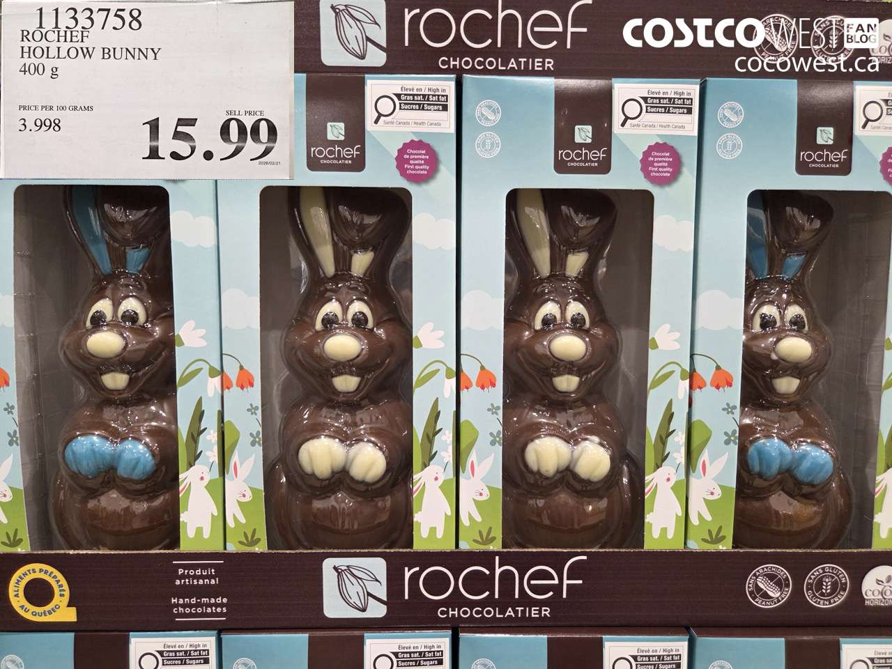 1133758 ROCHEF HOLLOW BUNNY 400 G $15.99