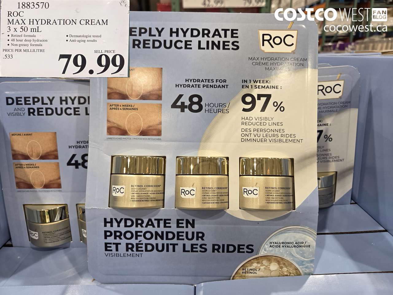 1883570 ROC MAX HYDRATION CREAM 3 X 50 ML $79.99