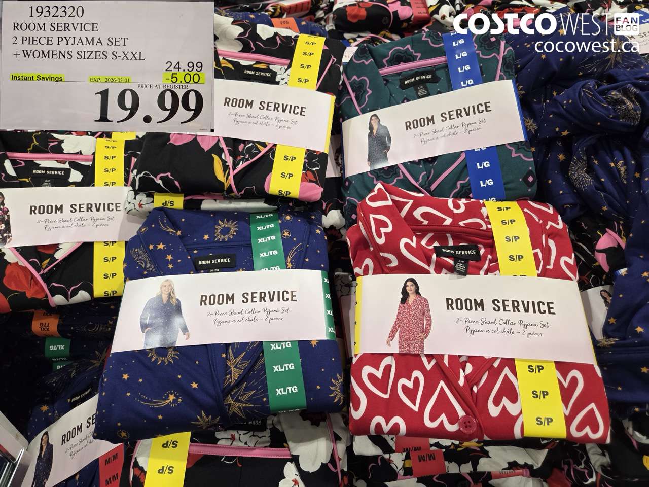 1932320 ROOM SERVICE 2 PIECE PYJAMA SET + WOMENS SIZES S-XXL ($5.00 INSTANT SAVINGS EXPIRES ON 2026-03-01) $19.99